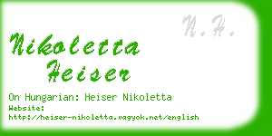 nikoletta heiser business card